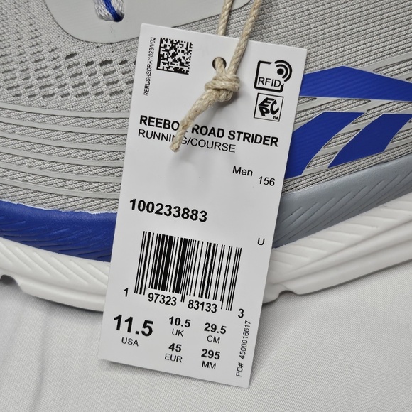 New Men Reebok 100233883 Road Strider Running Shoe Sneaker Grey Blue White 11.5 - Picture 4 of 13